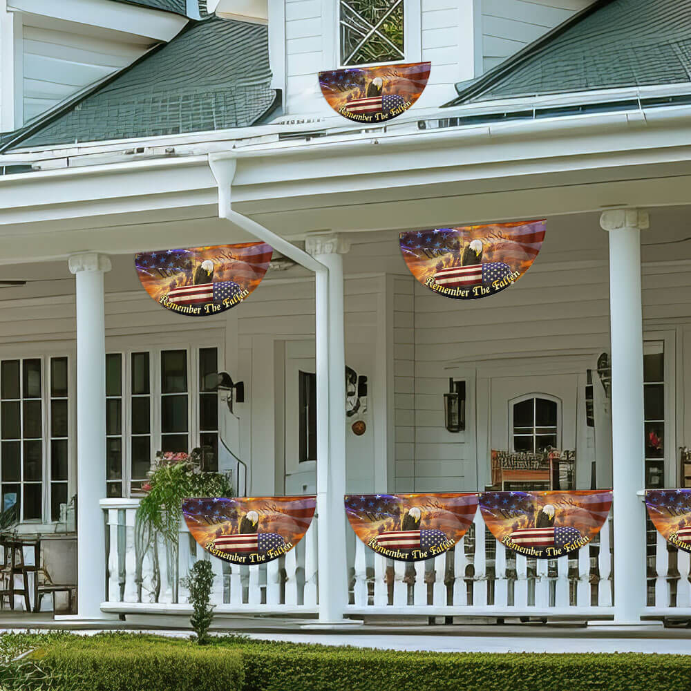 Veterans Day Flag Remember the Fallen Honoring All Who Served Non-Pleated Fan Flag TPT1646FL