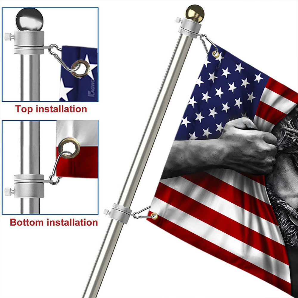 One Nation Under God Jesus Flag - Patriotic Grommet Flag Gift for Faithful Hearts & Home Decor TRL06GFv5