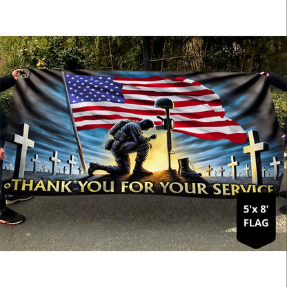 Veterans Day Thank you For Your Service Grommet Flag TQN3811GF