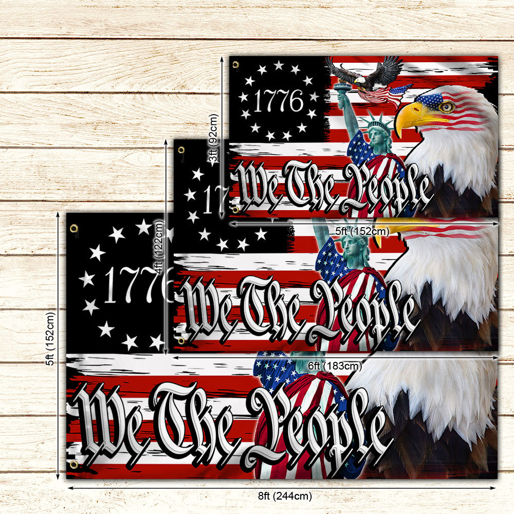 American Patriotic Eagle We The People 1776 Grommet Flag MLN810GF