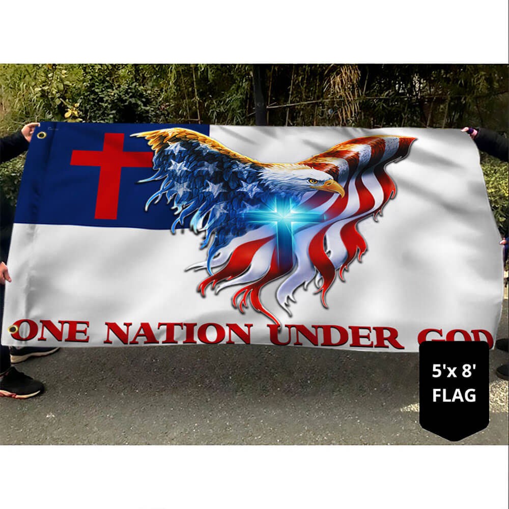 One Nation Under God. Christian American Grommet Flag THB3602GFv12