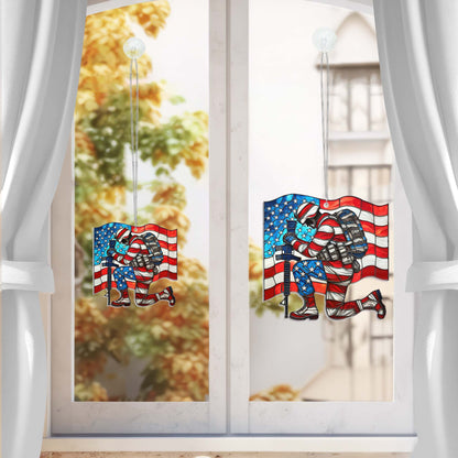 Veterans Days Thank You Veterans Soldier Kneeling Suncatcher Acrylic Hanging TQN3846AS