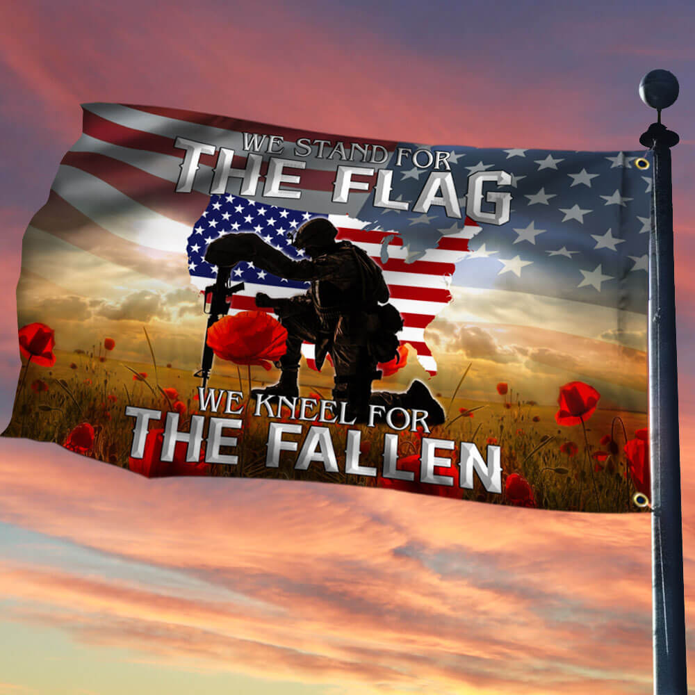 Remembrance Day Flag We Kneel For The Fallen American Flag THB3421GF