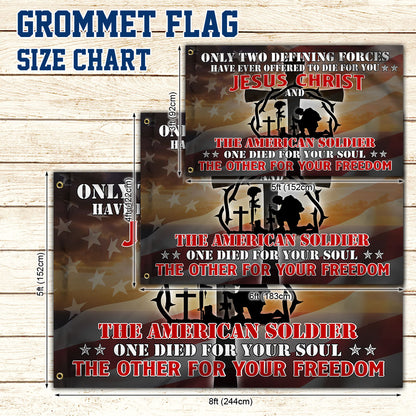 U.S. Veteran Day Jesus And Soldiers Grommet Flag MBH194GF
