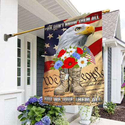 Memorial Day Veteran Boots Eagle We Don't Know Them All But We Owe Them All Flag MLN1207F