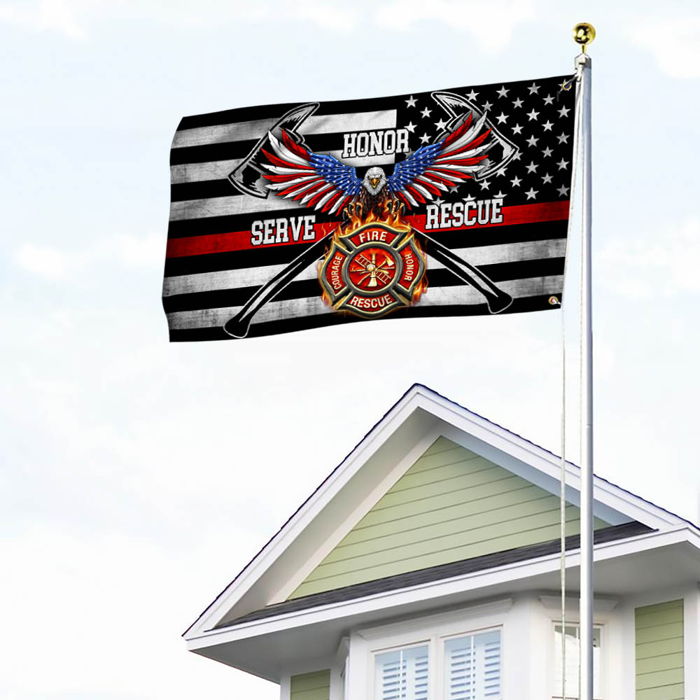 Firefighter The Thin Red Line American Eagle Grommet Flag THH3487GF