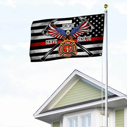 Firefighter The Thin Red Line American Eagle Grommet Flag THH3487GF