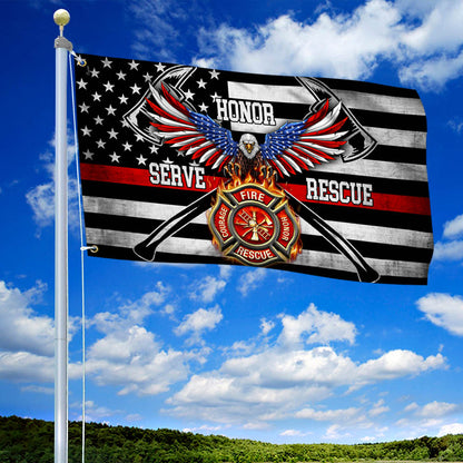 Firefighter The Thin Red Line American Eagle Grommet Flag THH3487GF
