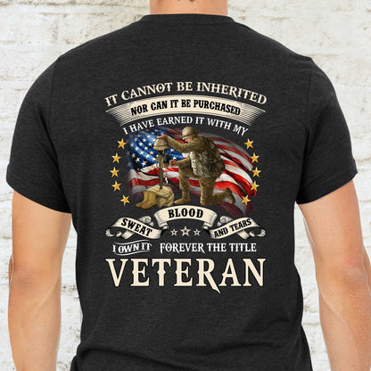 Veteran Blood Sweat Tears Forever The Title Veteran T-Shirt MLN3078TS