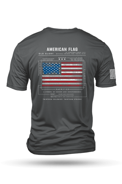 Moisture Wicking T-Shirt - American Flag Schematic