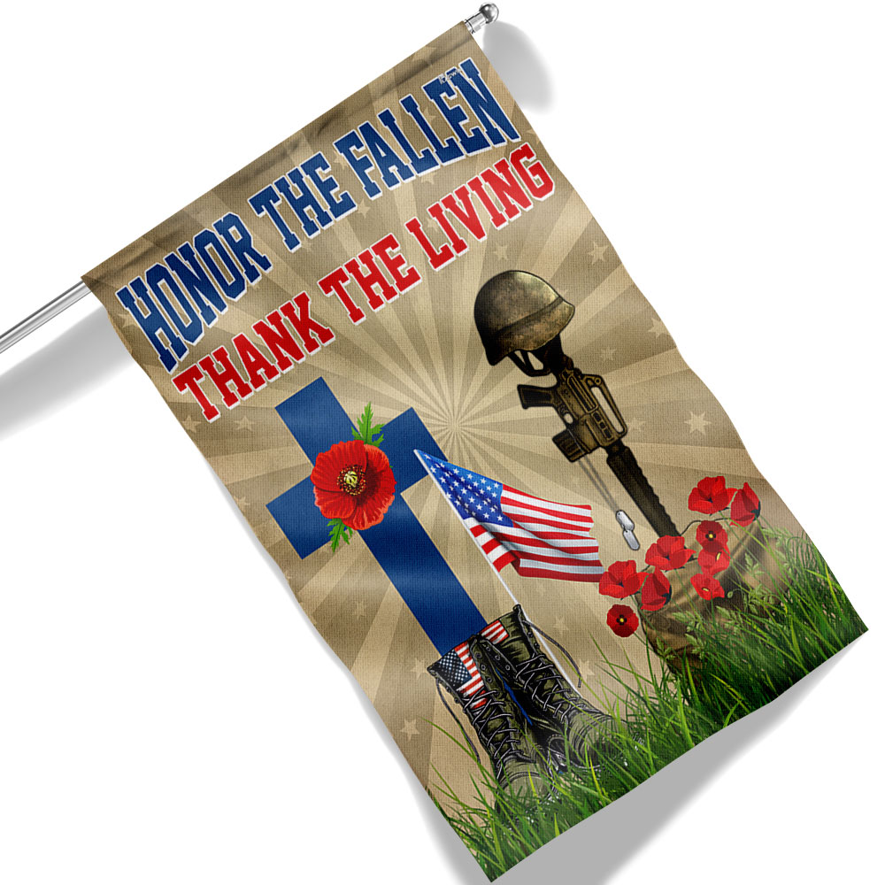 Memorial Day Veteran Day Honor The Fallen Thank The Living Flag MLN2027F
