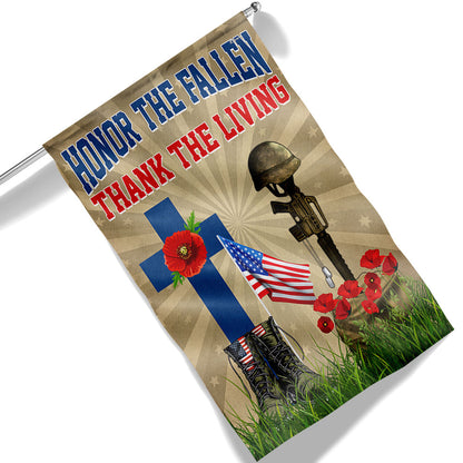 Memorial Day Veteran Day Honor The Fallen Thank The Living Flag MLN2027F