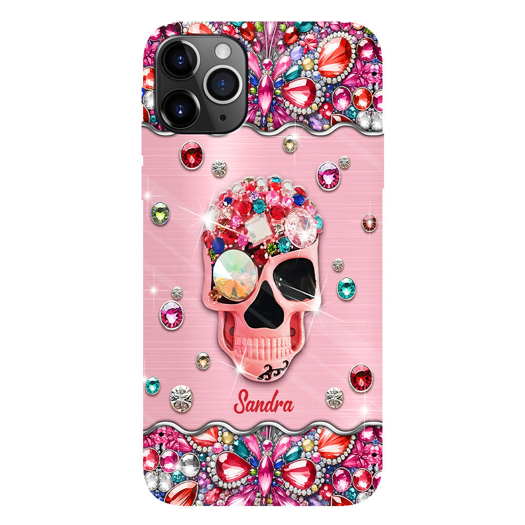 Sparkle Skull - Personalized Skull Full Print Phone Case