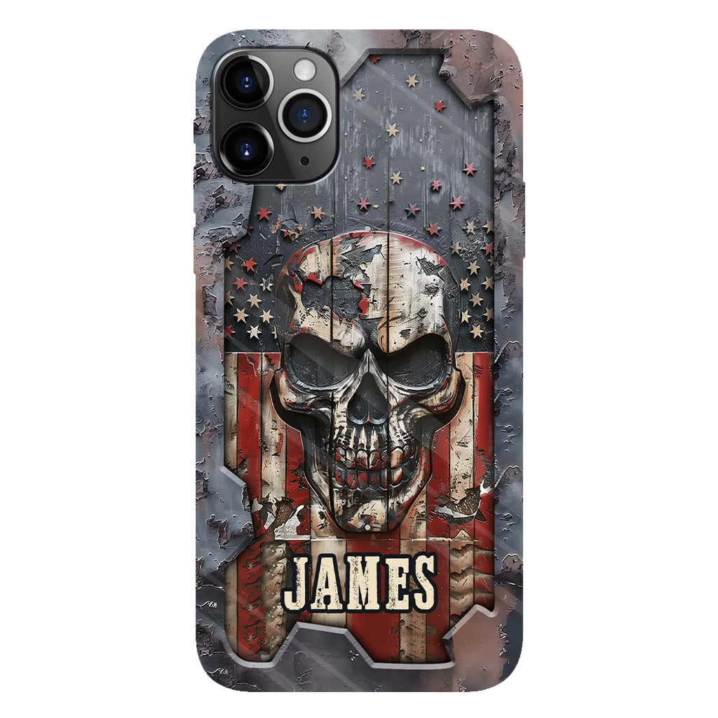 Patriotic Skull Lover - Personalized Skull Full Print Phone Case