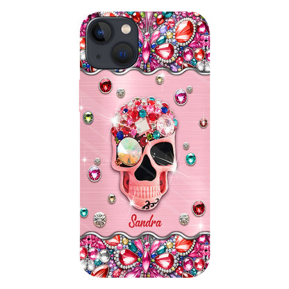 Sparkle Skull - Personalized Skull Full Print Phone Case