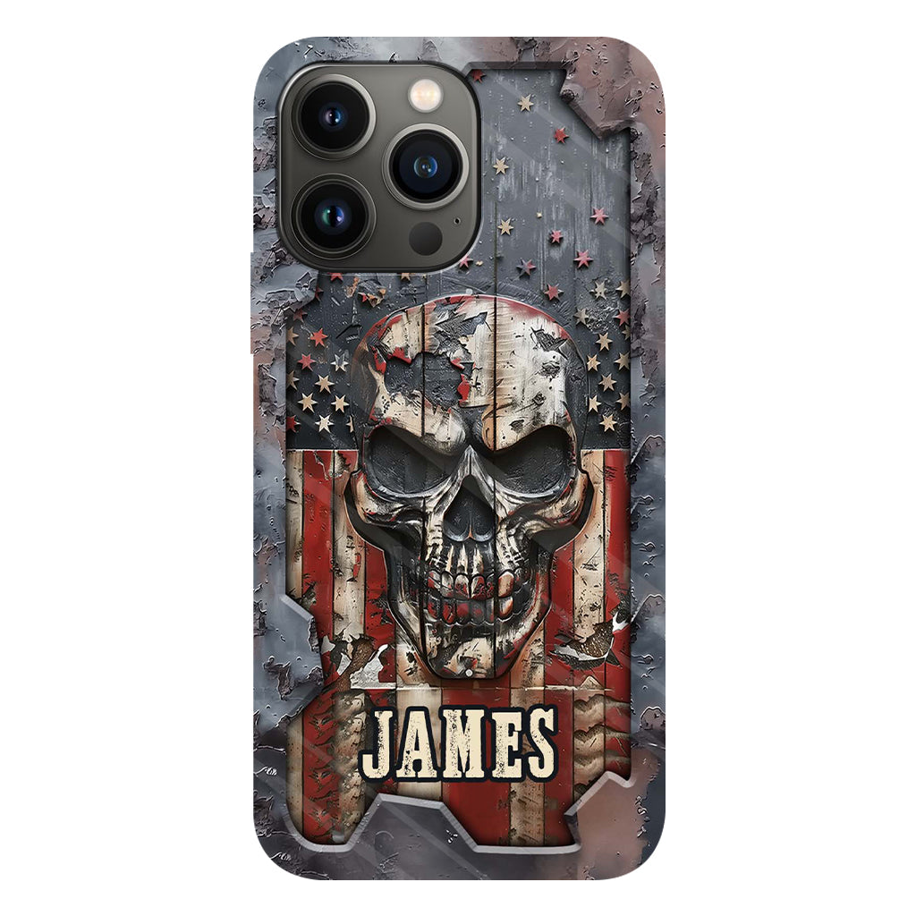 Patriotic Skull Lover - Personalized Skull Full Print Phone Case