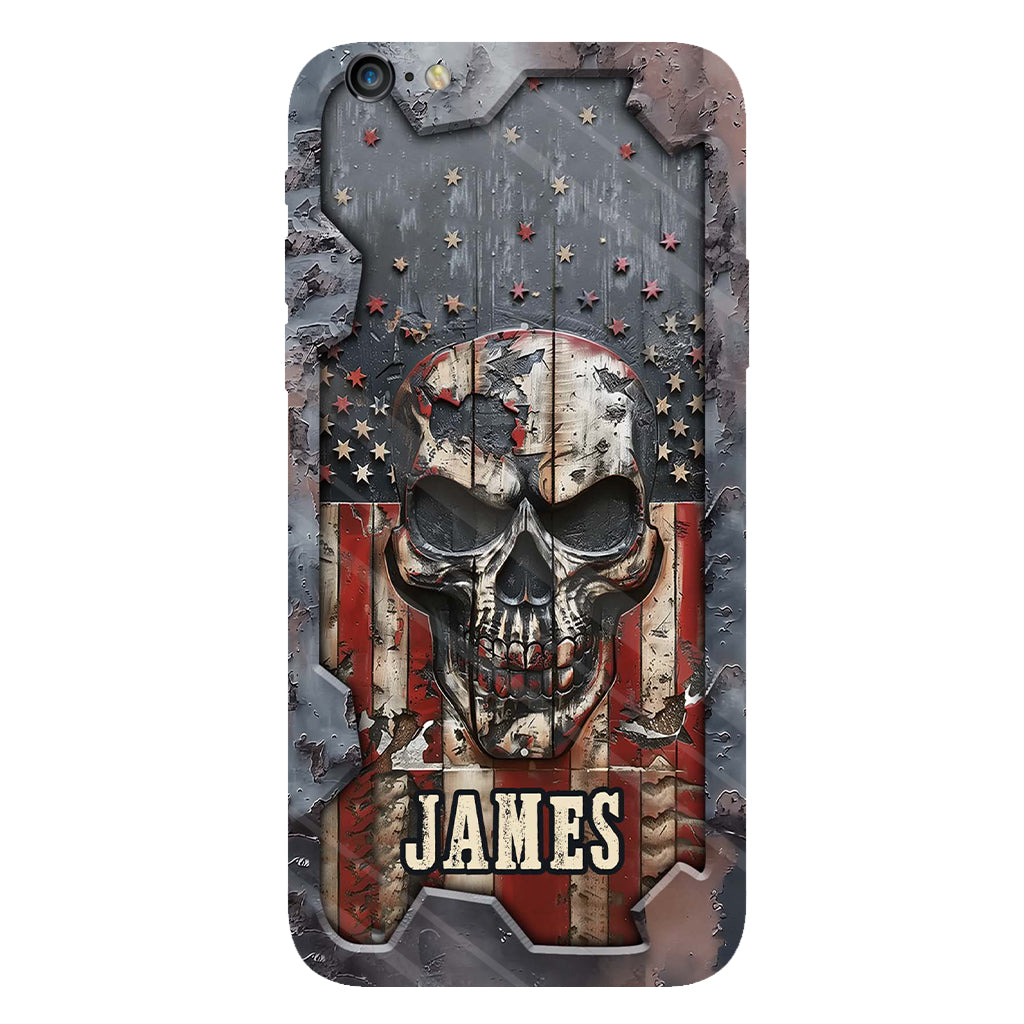 Patriotic Skull Lover - Personalized Skull Full Print Phone Case