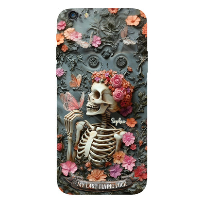My Last Flying F*ck - Personalized Skull Full Print Phone Case