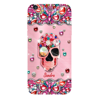 Sparkle Skull - Personalized Skull Full Print Phone Case