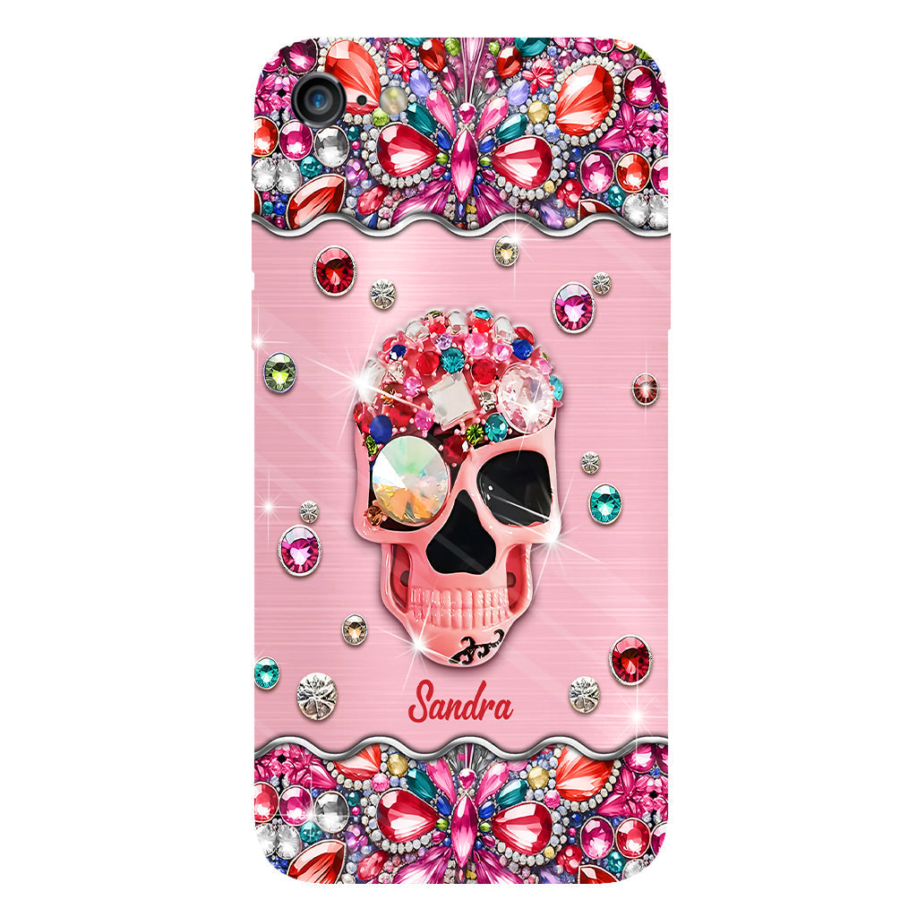 Sparkle Skull - Personalized Skull Full Print Phone Case