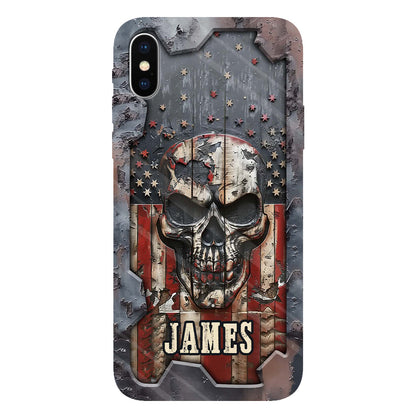 Patriotic Skull Lover - Personalized Skull Full Print Phone Case