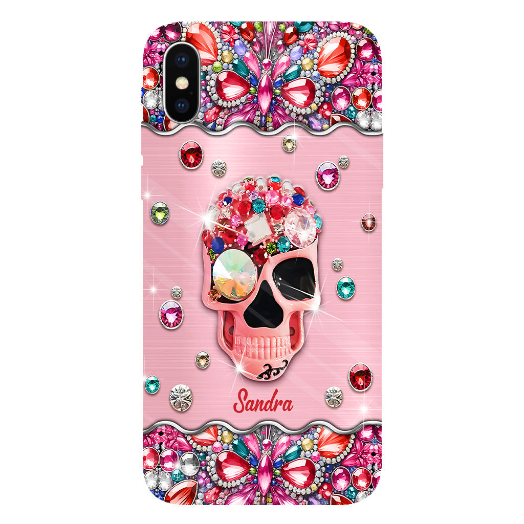 Sparkle Skull - Personalized Skull Full Print Phone Case