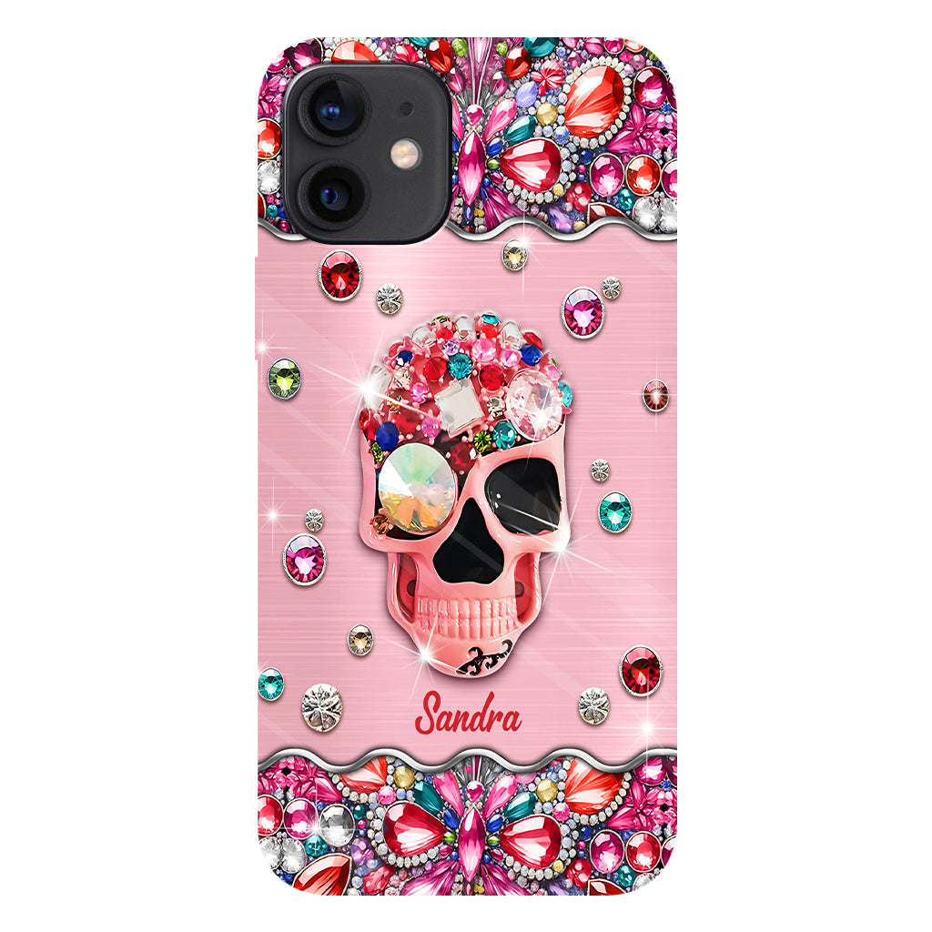 Sparkle Skull - Personalized Skull Full Print Phone Case