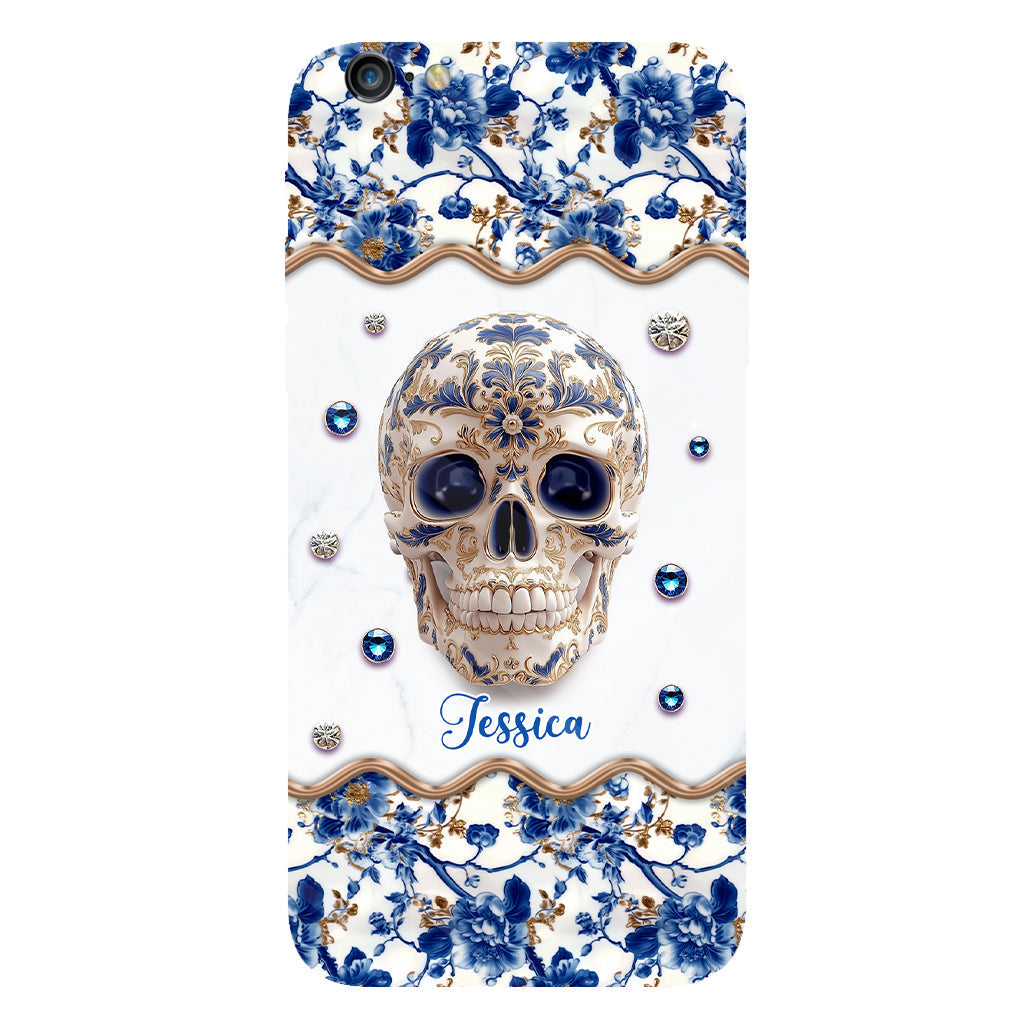 Skull Toile de Jouy - Personalized Skull Full Print Phone Case