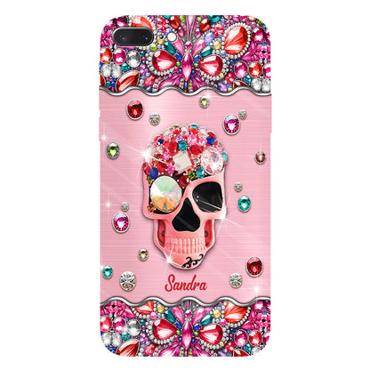 Sparkle Skull - Personalized Skull Full Print Phone Case