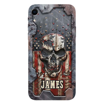 Patriotic Skull Lover - Personalized Skull Full Print Phone Case