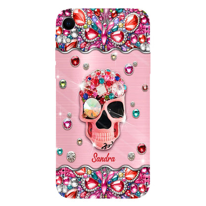Sparkle Skull - Personalized Skull Full Print Phone Case