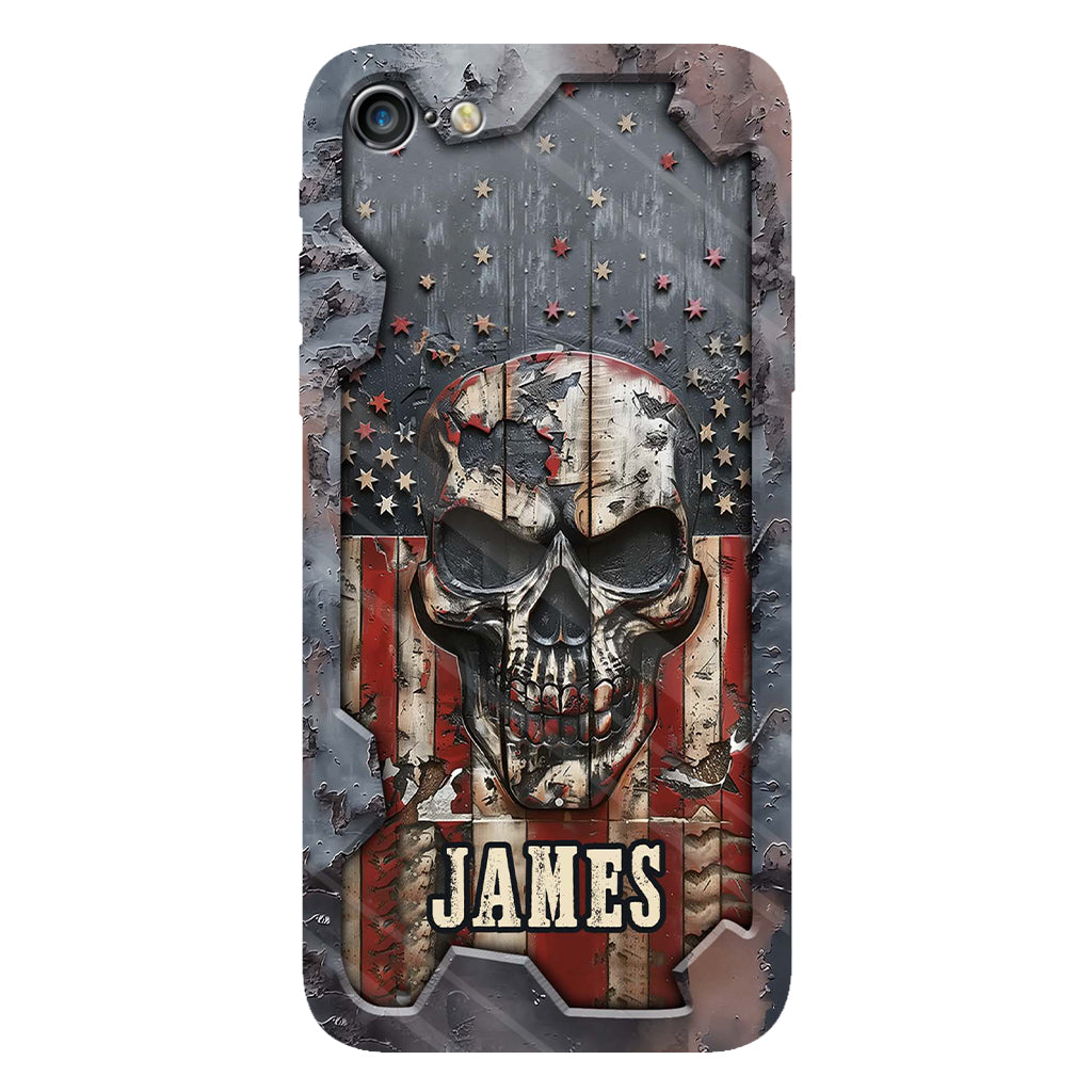 Patriotic Skull Lover - Personalized Skull Full Print Phone Case