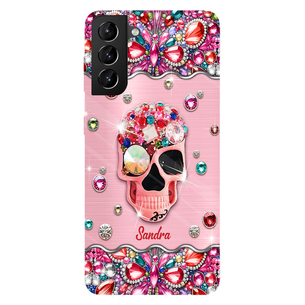 Sparkle Skull - Personalized Skull Full Print Phone Case