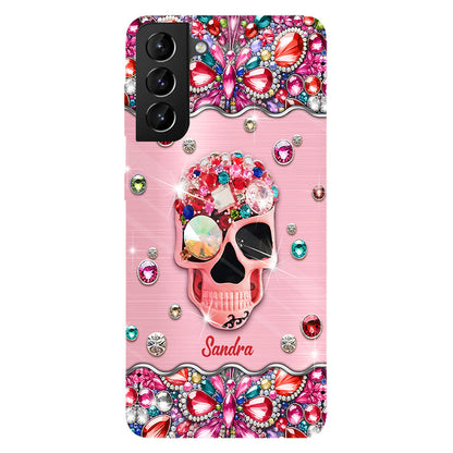 Sparkle Skull - Personalized Skull Full Print Phone Case