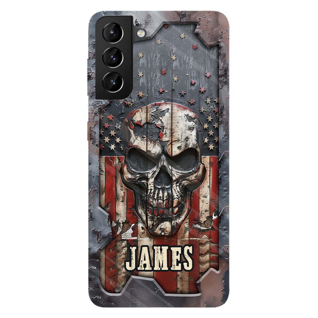 Patriotic Skull Lover - Personalized Skull Full Print Phone Case