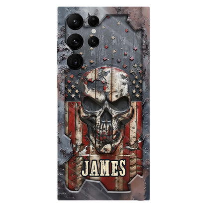 Patriotic Skull Lover - Personalized Skull Full Print Phone Case
