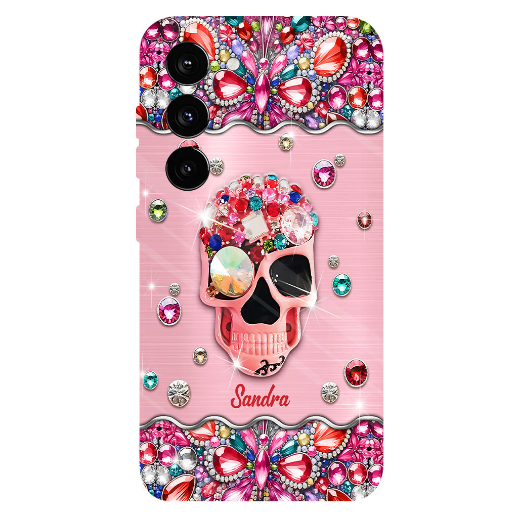 Sparkle Skull - Personalized Skull Full Print Phone Case