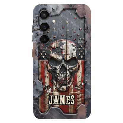 Patriotic Skull Lover - Personalized Skull Full Print Phone Case
