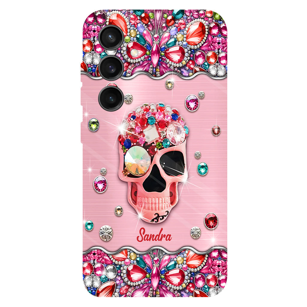 Sparkle Skull - Personalized Skull Full Print Phone Case