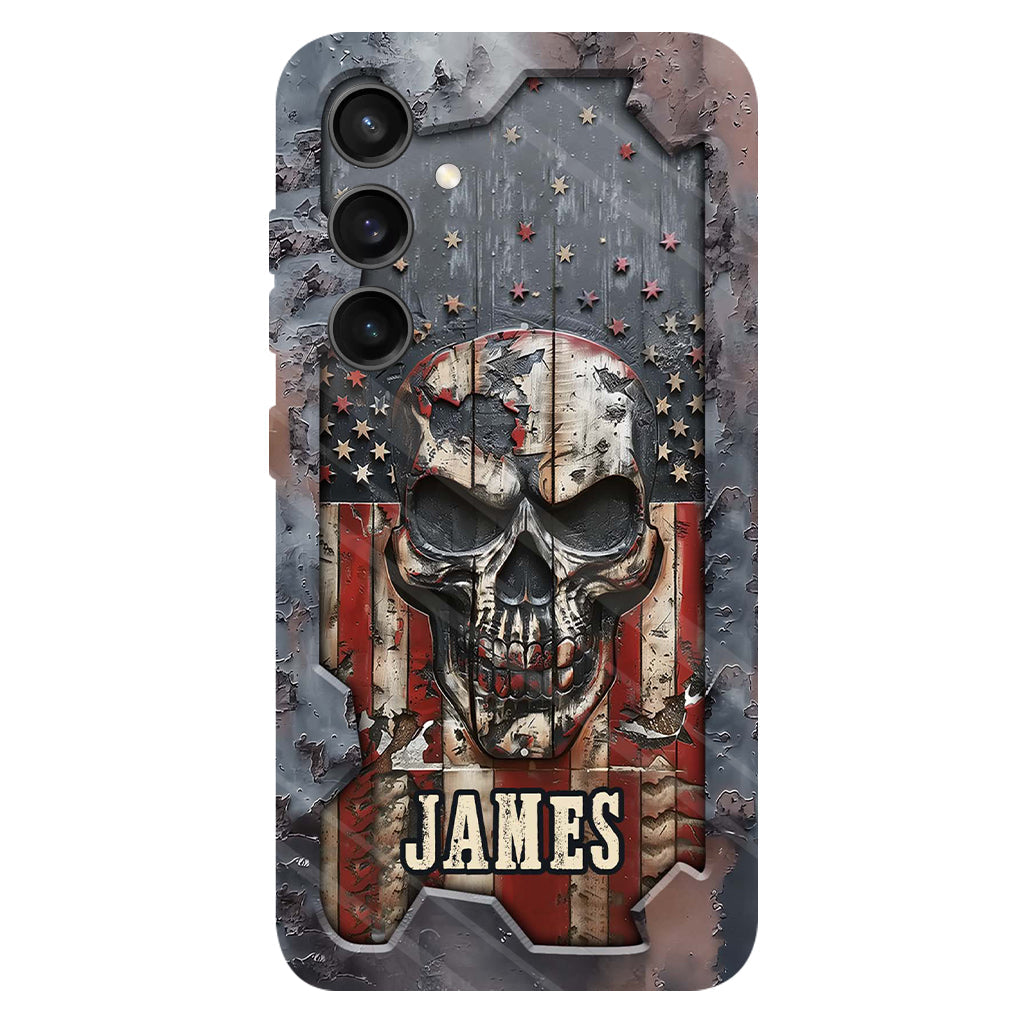 Patriotic Skull Lover - Personalized Skull Full Print Phone Case