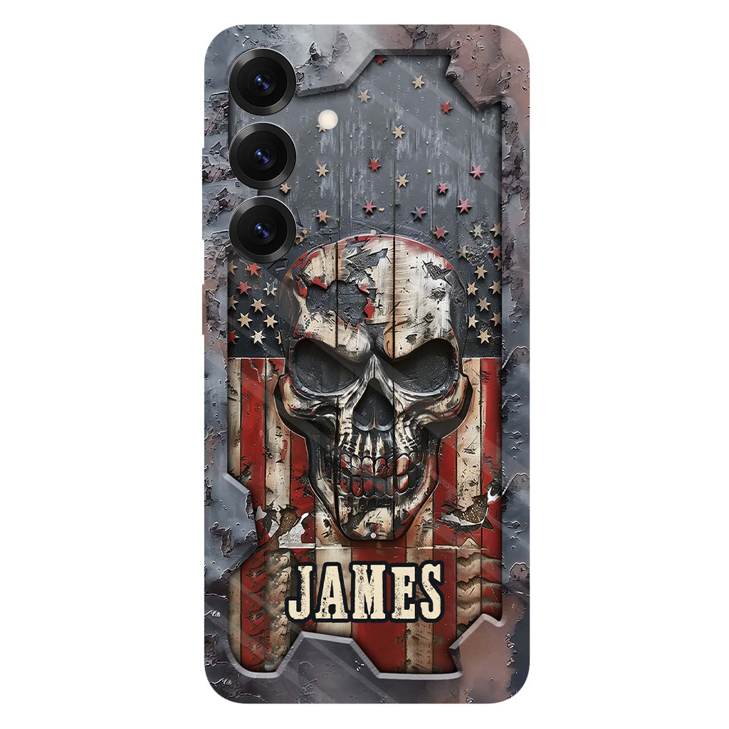 Patriotic Skull Lover - Personalized Skull Full Print Phone Case