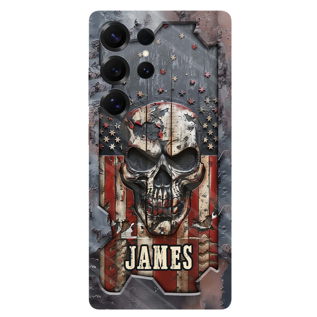 Patriotic Skull Lover - Personalized Skull Full Print Phone Case