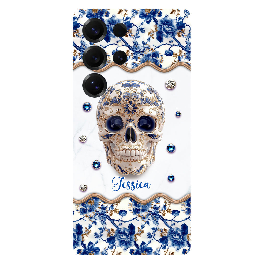 Skull Toile de Jouy - Personalized Skull Full Print Phone Case