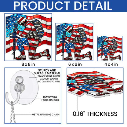 Veterans Days Thank You Veterans Soldier Kneeling Suncatcher Acrylic Hanging TQN3846AS