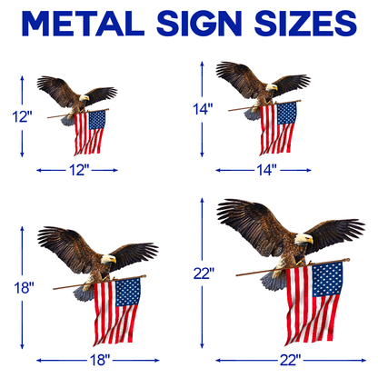 Eagle With American Flag Hanging Metal Sign QNK751MSv21