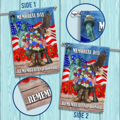 Memorial Day Remember and Honor Veteran Boots Flag MLN1280F