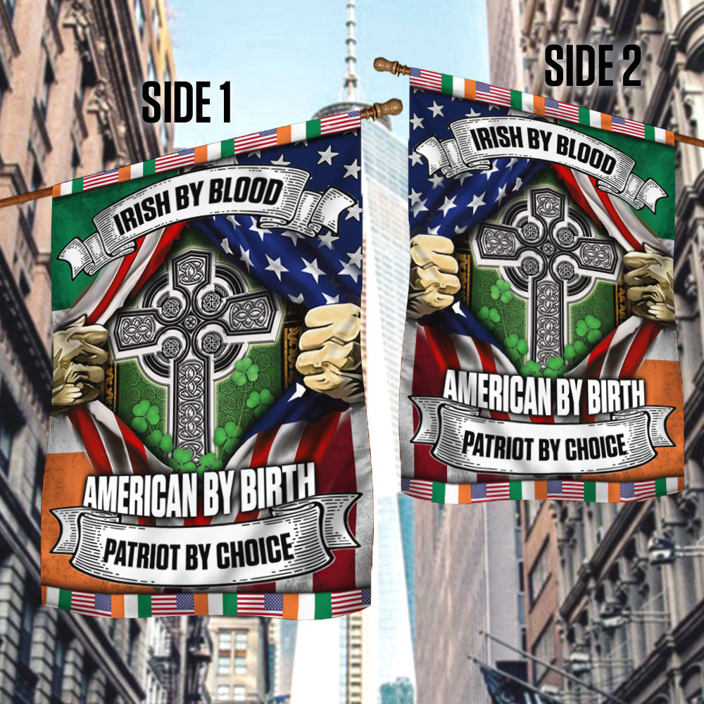 Celtic Cross Flag Irish By Blood American By Birth Patriot By Choice DDH3129F