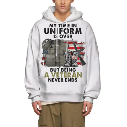 Never Stop Being a Veteran - Personalized Name Customization T-Shirt - The Perfect Gift for Veterans!