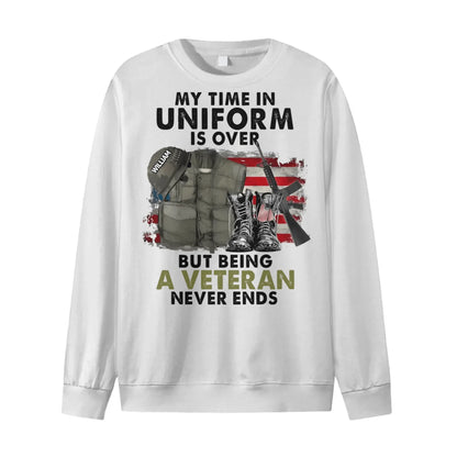 Never Stop Being a Veteran - Personalized Name Customization T-Shirt - The Perfect Gift for Veterans!
