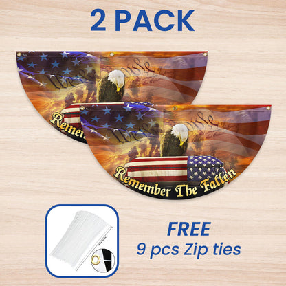Veterans Day Flag Remember the Fallen Honoring All Who Served Non-Pleated Fan Flag TPT1646FL